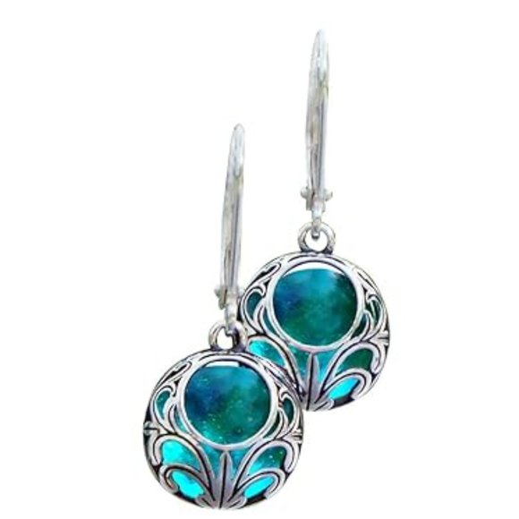 Handmade Recycled Vintage Mason Jar and Sterling Silver Vintage Lace Lever Back - Picture 1 of 6